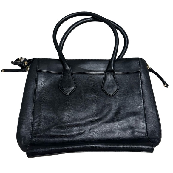 ALDO Black Faux Leather Tote Bag with Gold Hardware - Picture 2 of 7